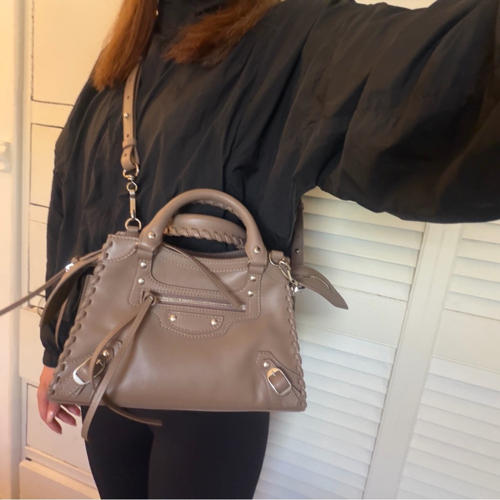 Balenciaga Smooth Calfskin Silver Hardware XS Neo Classic City Dark Mink Grey - Picture 13 of 15